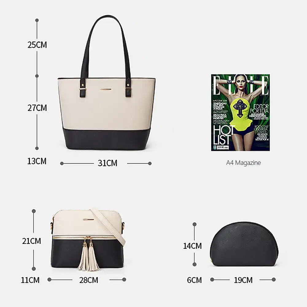 Γυναικείο σετ τσάντας χιαστί/ώμου/νεσεσέρ Cardinal 2003 white/black