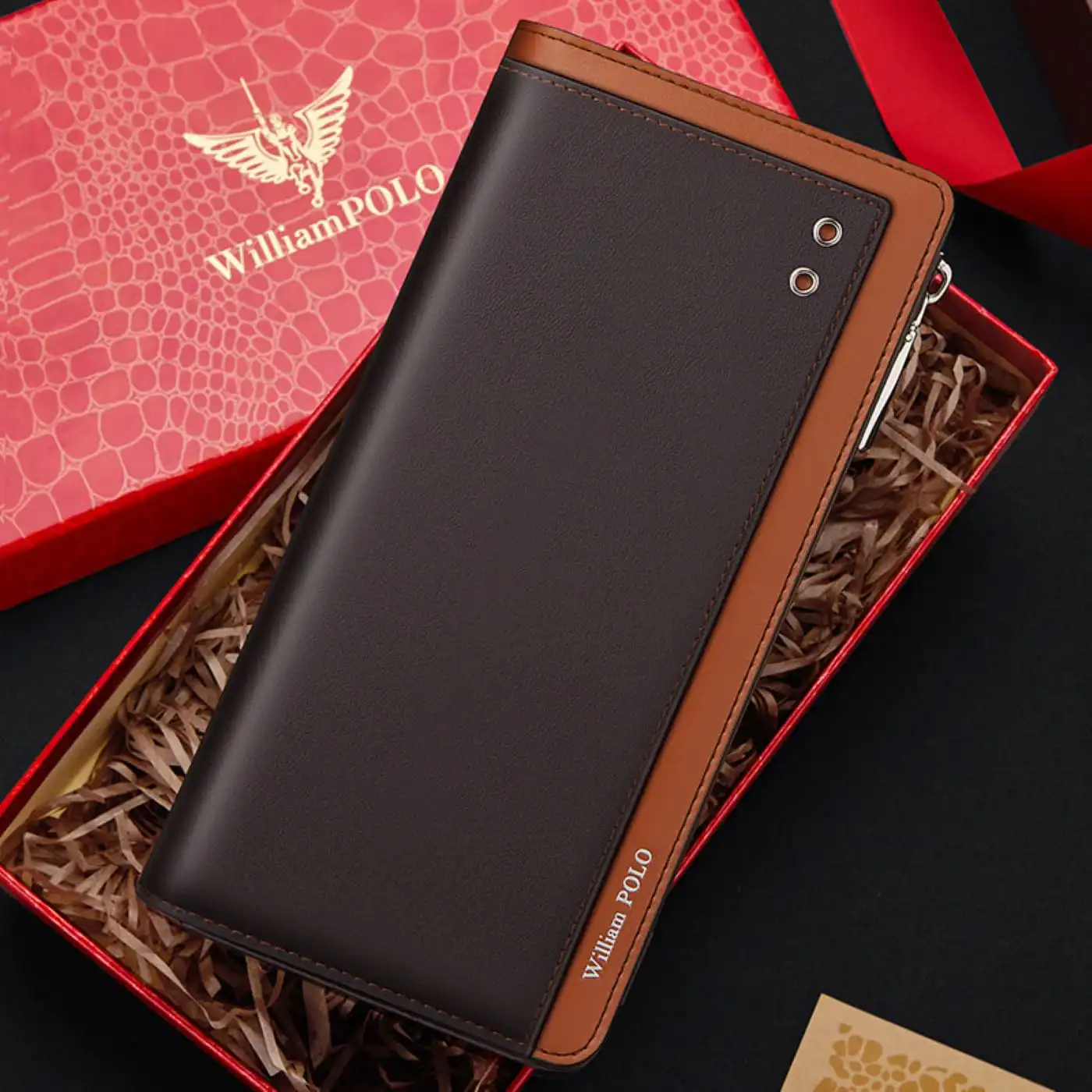 Δερμάτινο Ανδρικό πορτοφόλι William Polo 201499 brown Δερμάτινο Ανδρικό πορτοφόλι William Polo 201499 brown