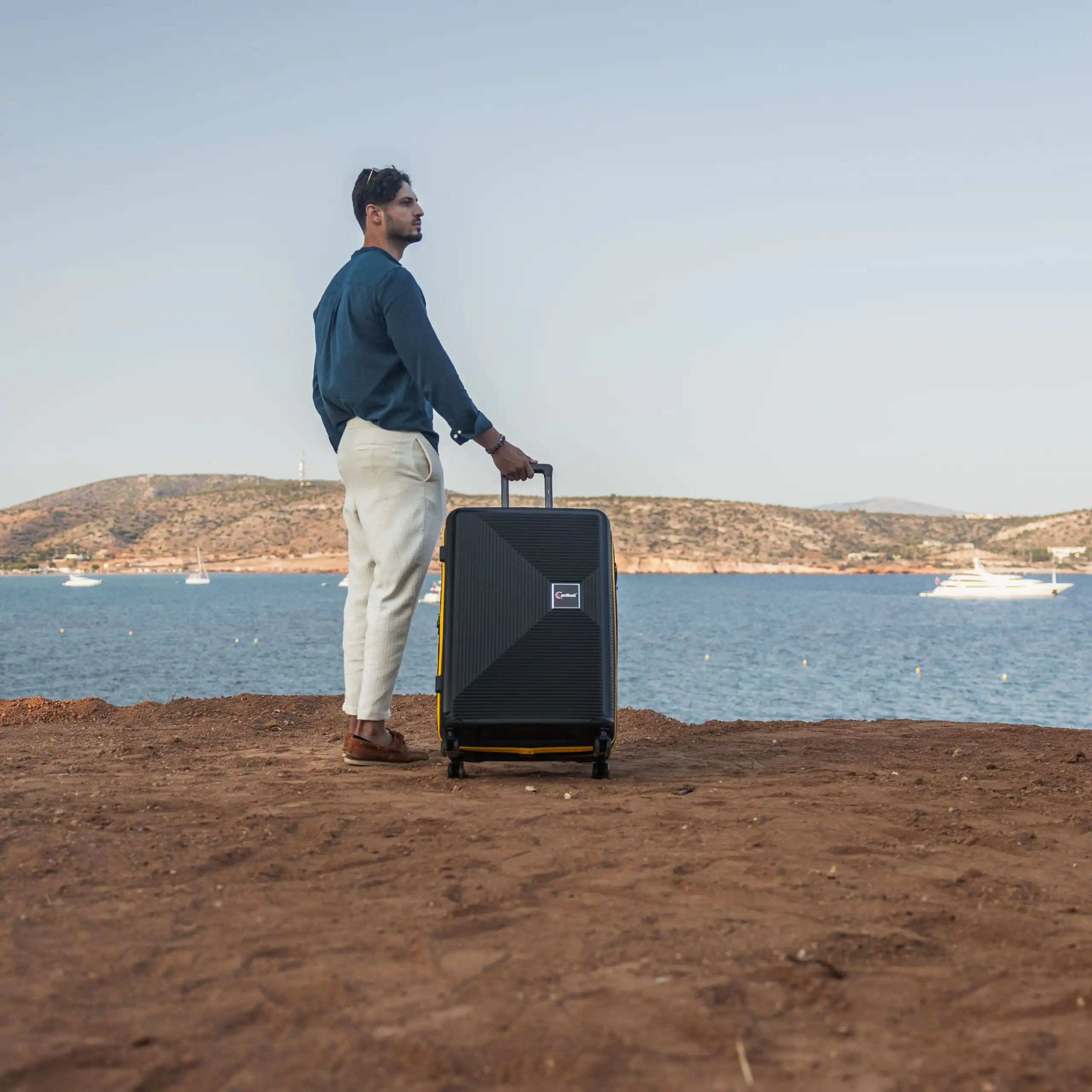 Βαλίτσα Ταξιδιού Επεκτάσιμη Anniversary Cardinal (PP) μεγάλη 2015/70 μαύρο/κίτρινο