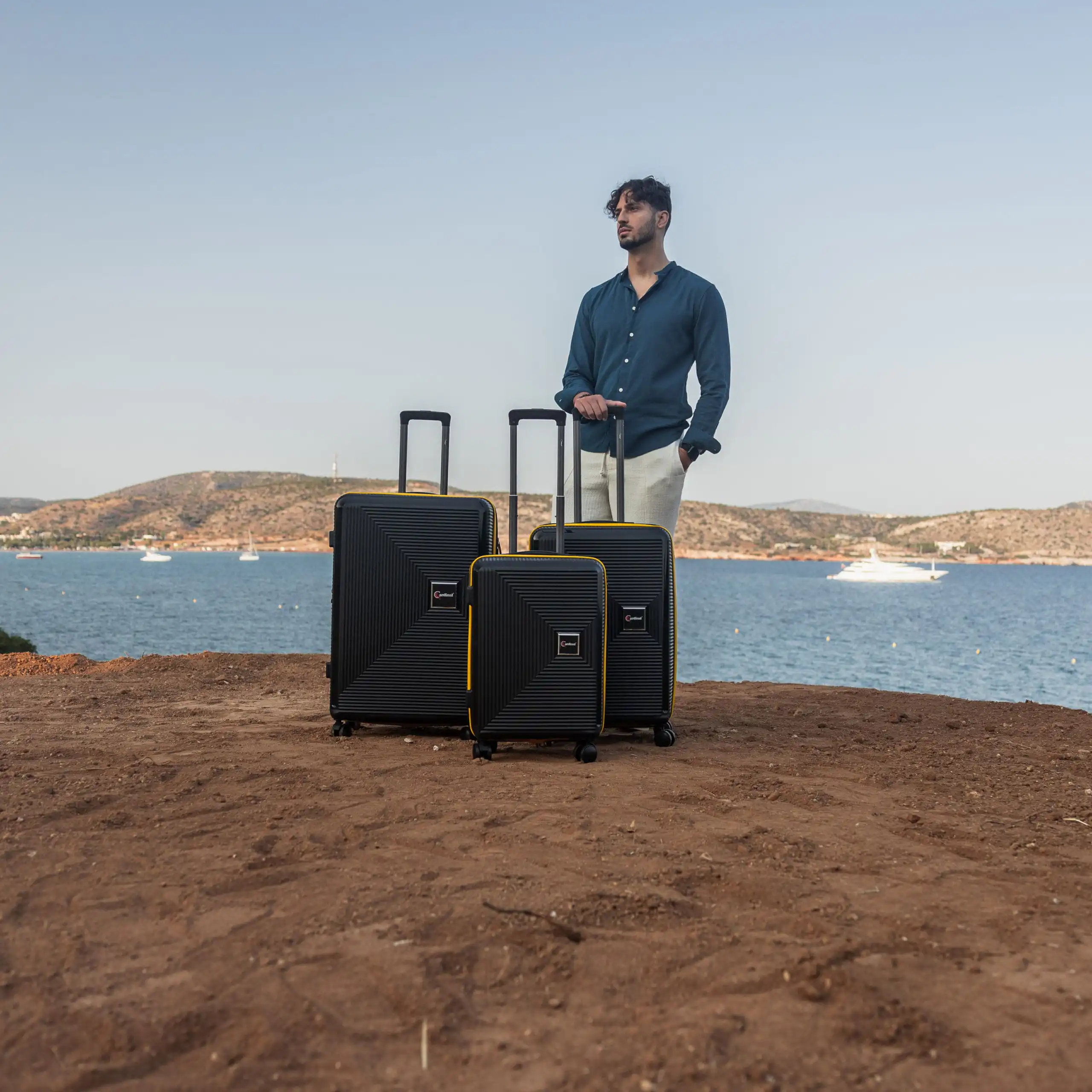 Βαλίτσες σετ Anniversary (σέτ 3 τεμαχίων) Cardinal (PP) 2015 μαύρο/κίτρινο