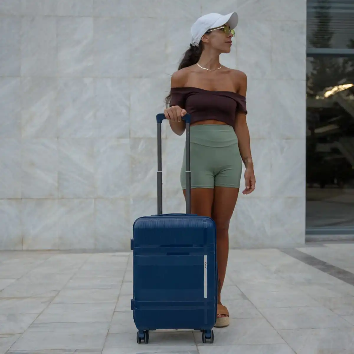 Βαλίτσα Σκληρή Άθραυστη Cardinal (PP) καμπίνας 2017/50 Σκούρο μπλε