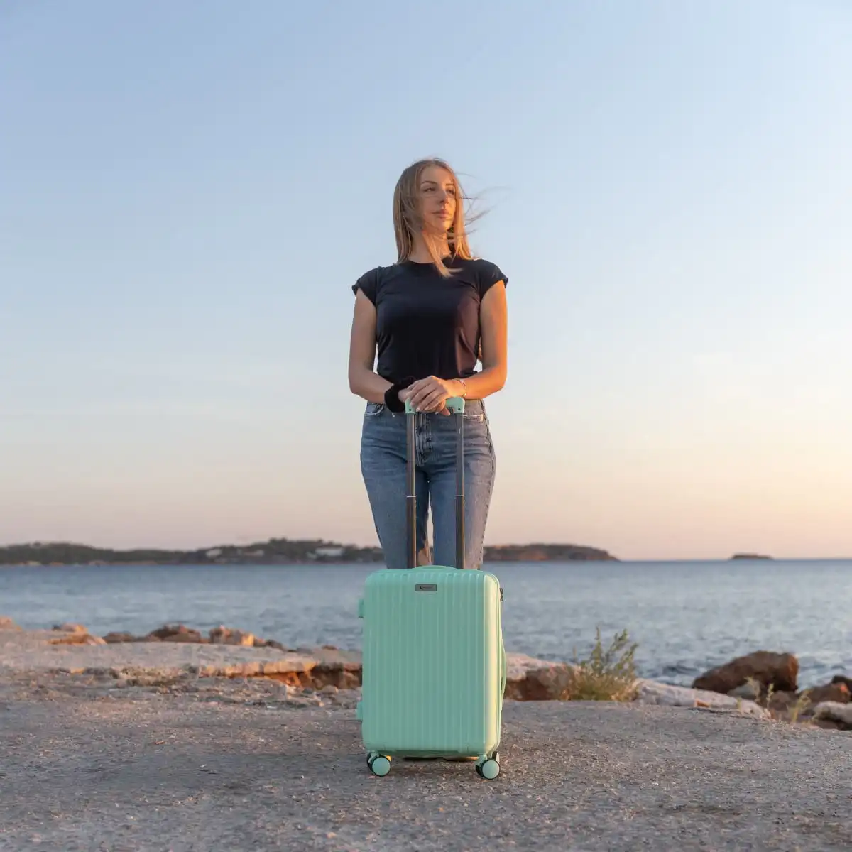 Βαλίτσα Ταξιδιού Άθραυστη Cardinal (PP) καμπίνας 2018/50 τιρκουάζ