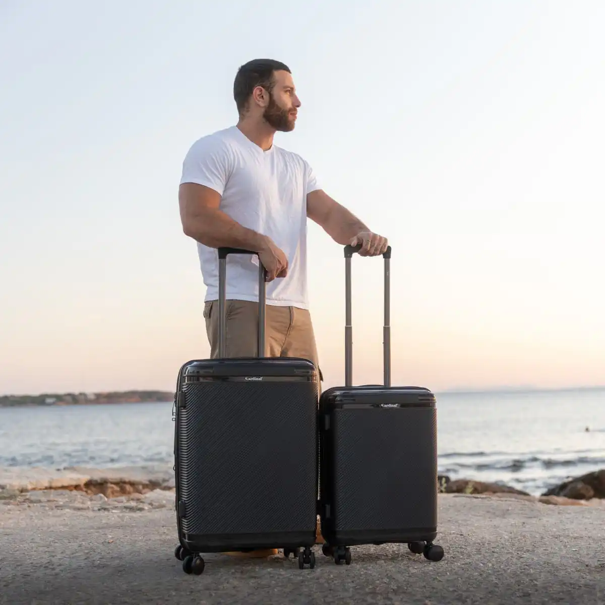Βαλίτσες Σκληρές Επεκτάσιμες Cardinal (PP) μικρή μεσαία 2019 50/60 μαύρο