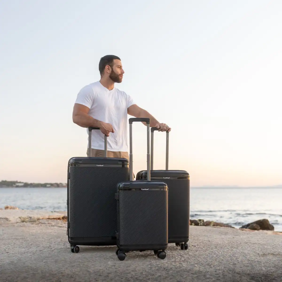 Βαλίτσες ταξιδιού (σετ 3 τεμαχίων) Cardinal (PP) 2019 μαύρο