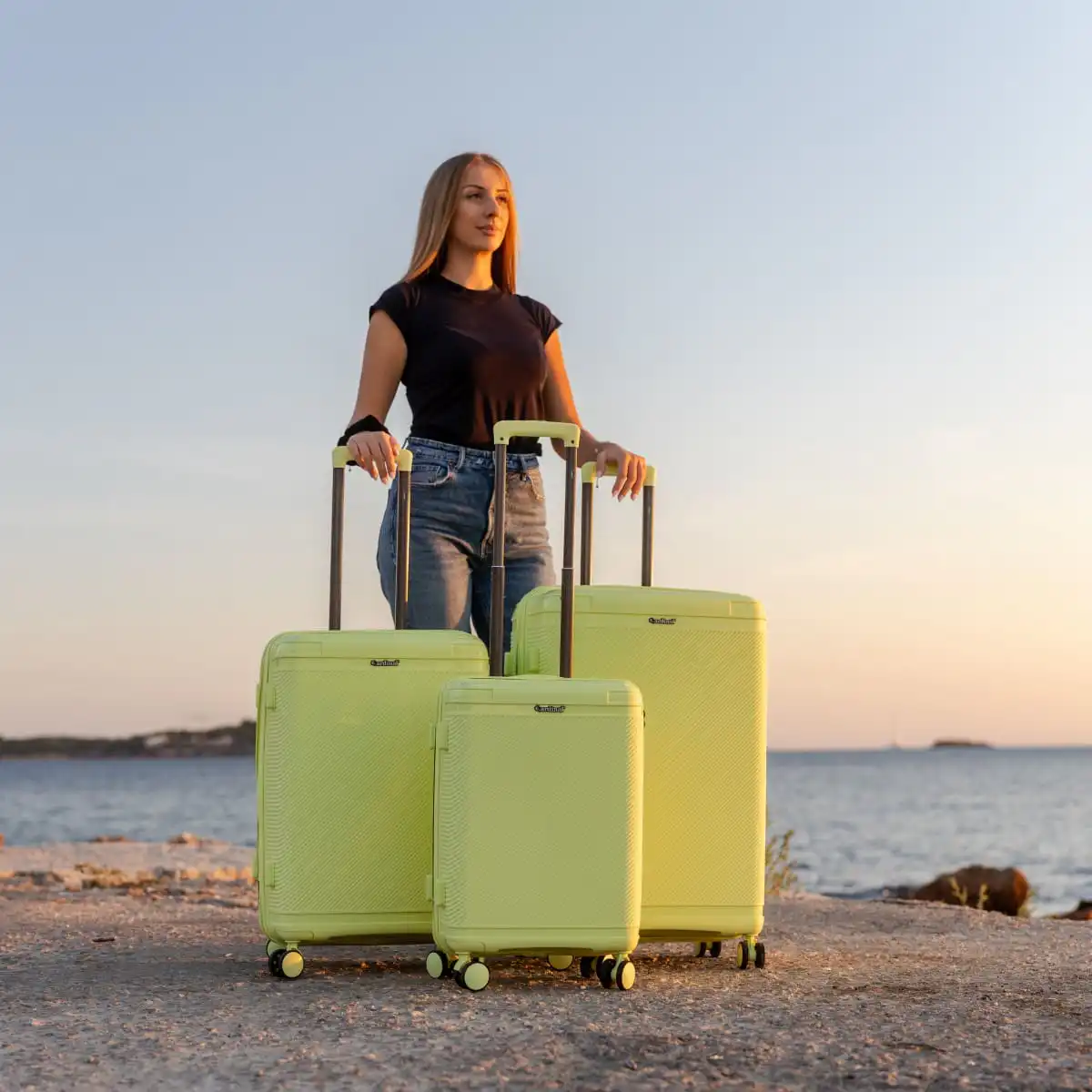 Βαλίτσες Σκληρές (σέτ 3 τεμαχίων) Cardinal (PP) 2019 lemon Yellow