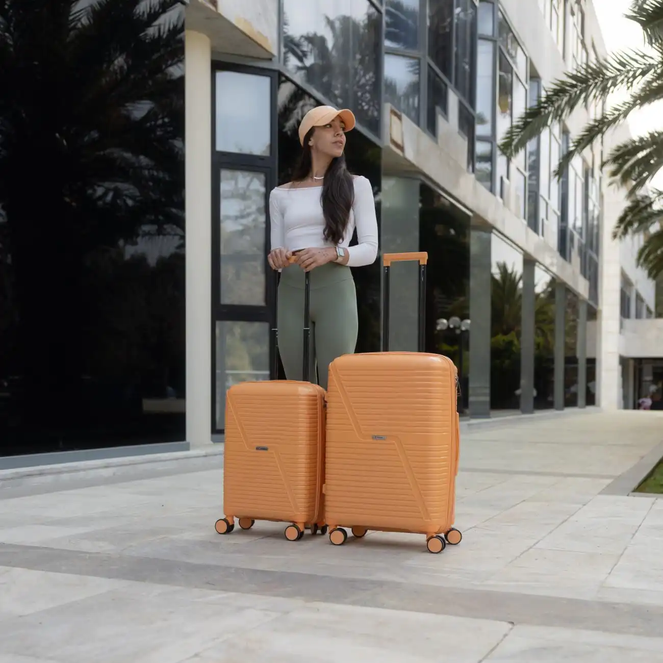 Βαλίτσες σετ Cardinal (PP) μικρή μεσαία 2021 50/60 Πορτοκαλί