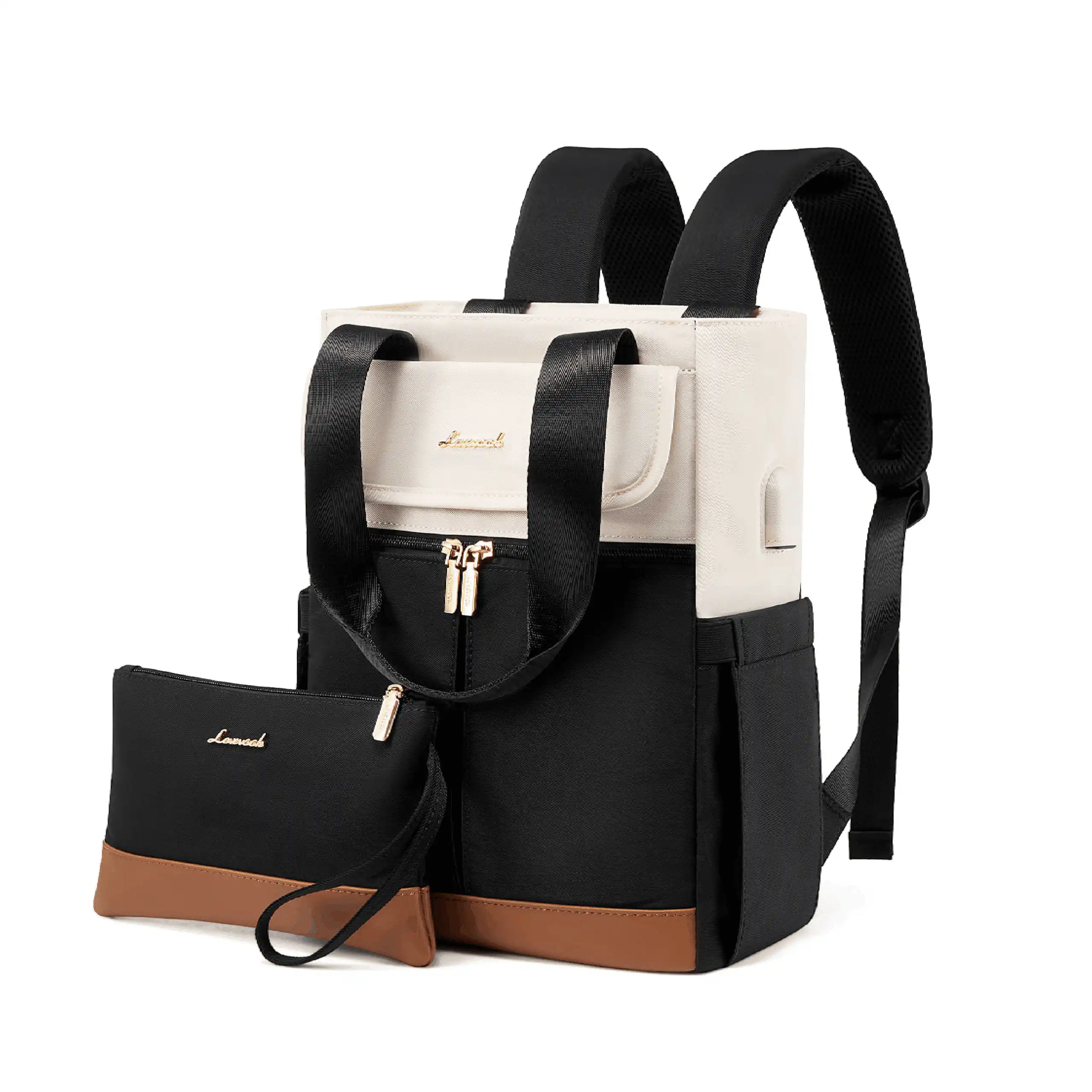 Γυναικείο Σετ Σακίδιο Φορητού Υπολογιστή τσάντα χειρός Lovevook 14” MB2031 beige/black/brown