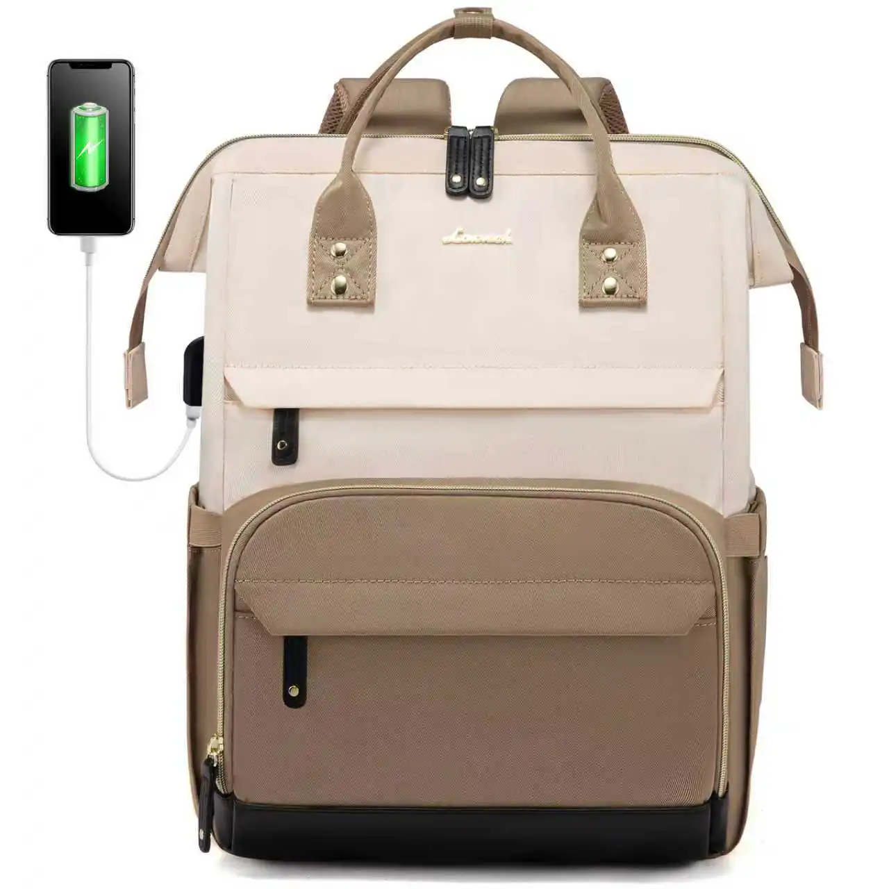 Γυναικείο Σακίδιο Φορητού Υπολογιστή Lovevook 15,6'' MB2046 Beige/black/khaki
