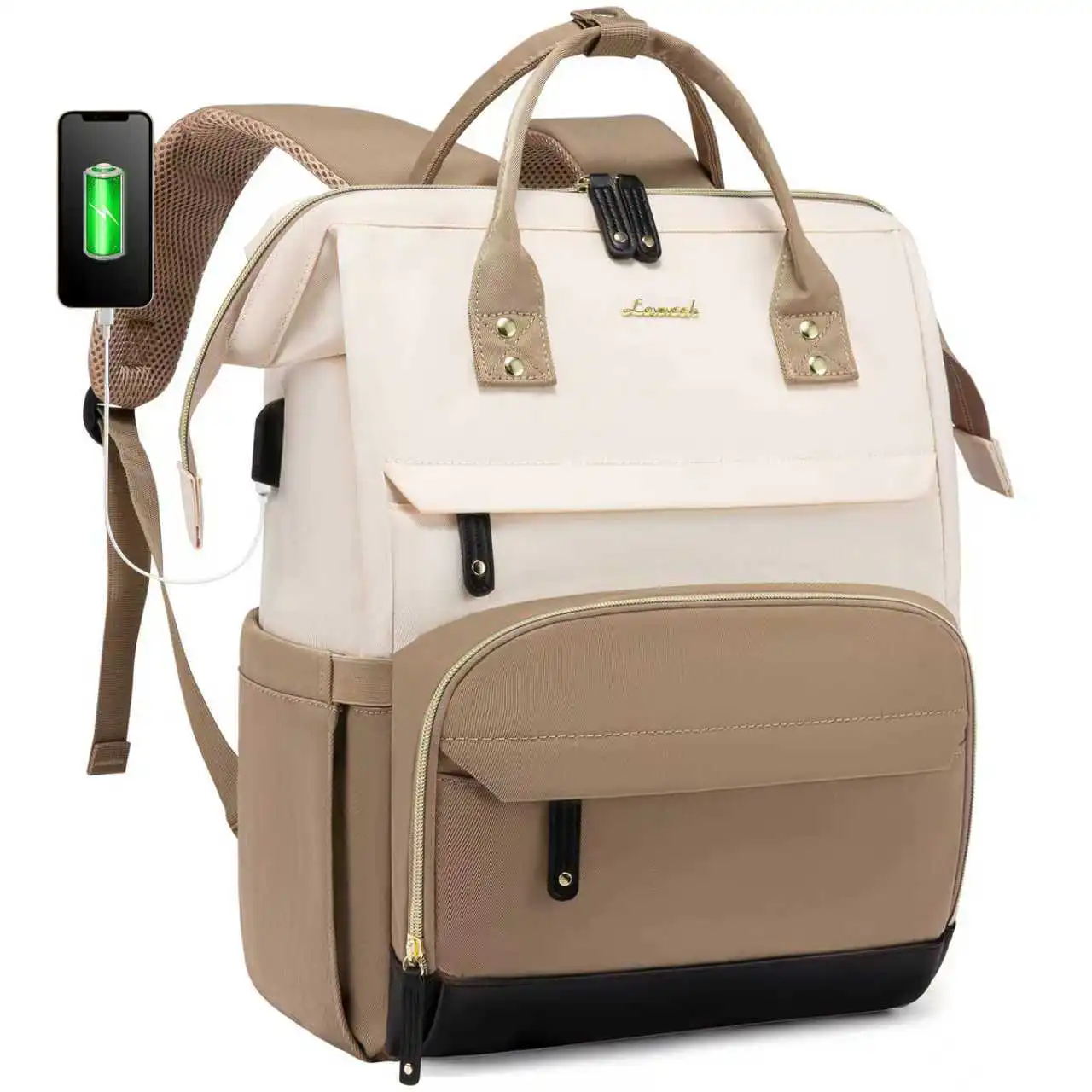 Γυναικείο Σακίδιο Φορητού Υπολογιστή Lovevook 15,6'' MB2046 Beige/black/khaki