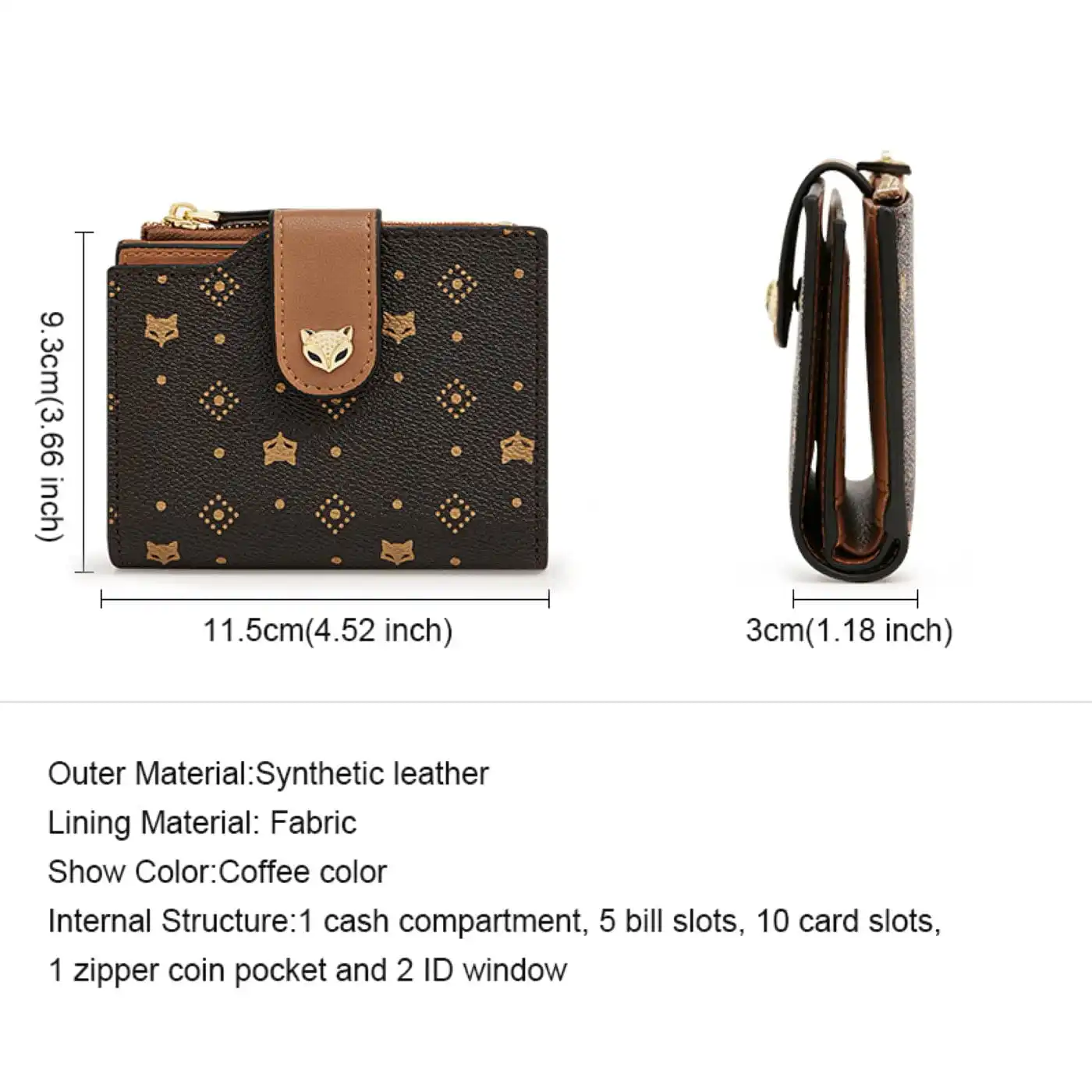 Γυναικείο PVC πορτοφόλι Foxer 2161006F καφέ σκούρο