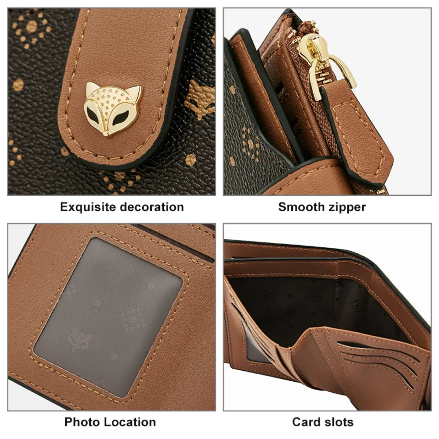 Γυναικείο PVC πορτοφόλι Foxer 2161006F καφέ σκούρο