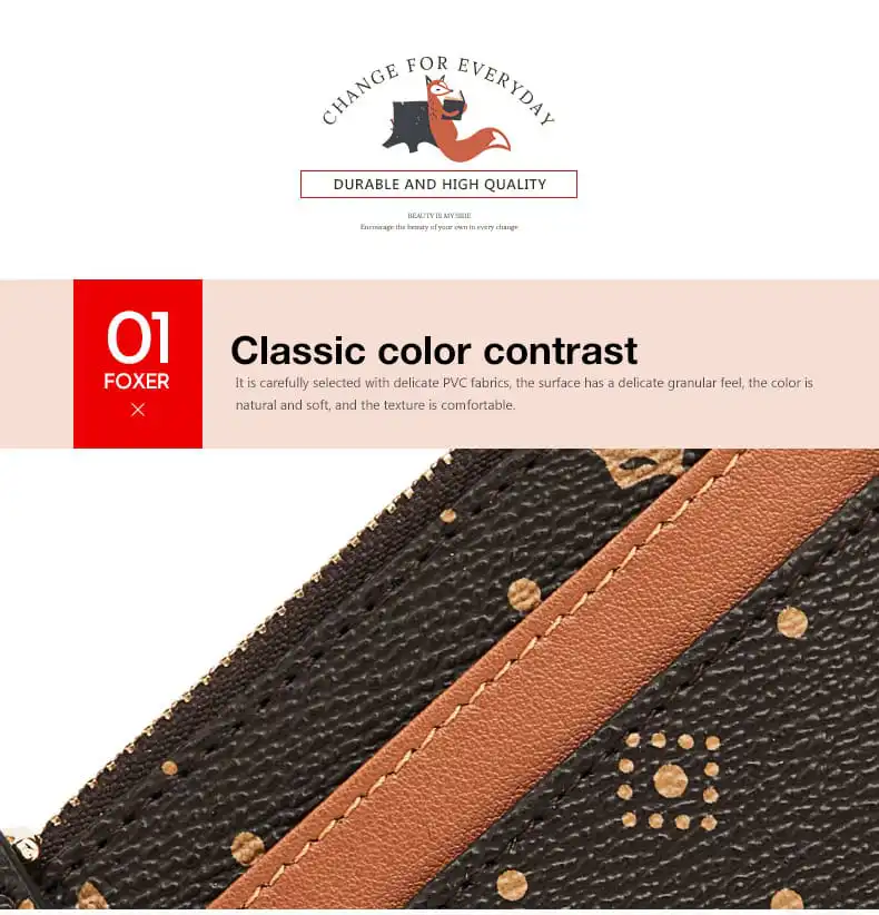 Γυναικείο πορτοφόλι/καρτοθήκη PVC Foxer 2161015F καφέ