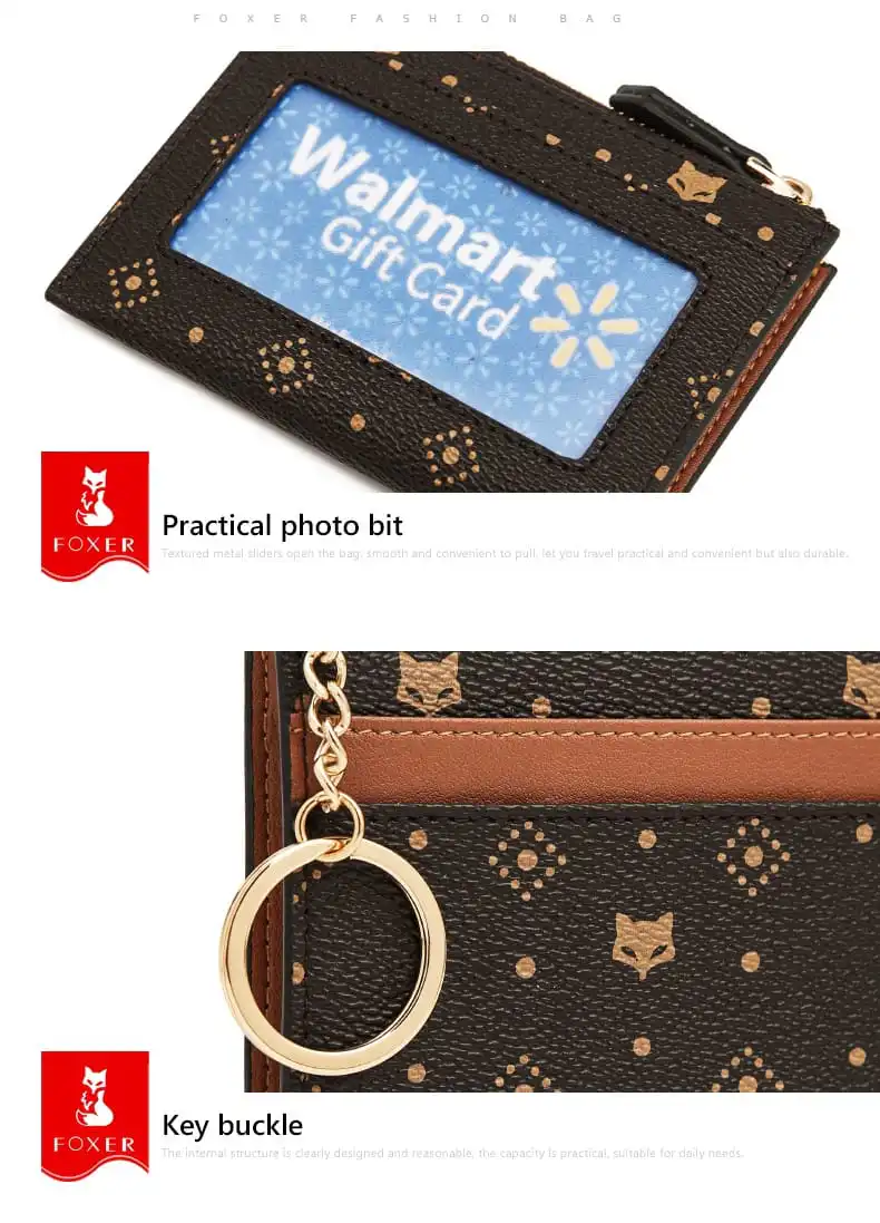 Γυναικείο πορτοφόλι/καρτοθήκη PVC Foxer 2161015F καφέ