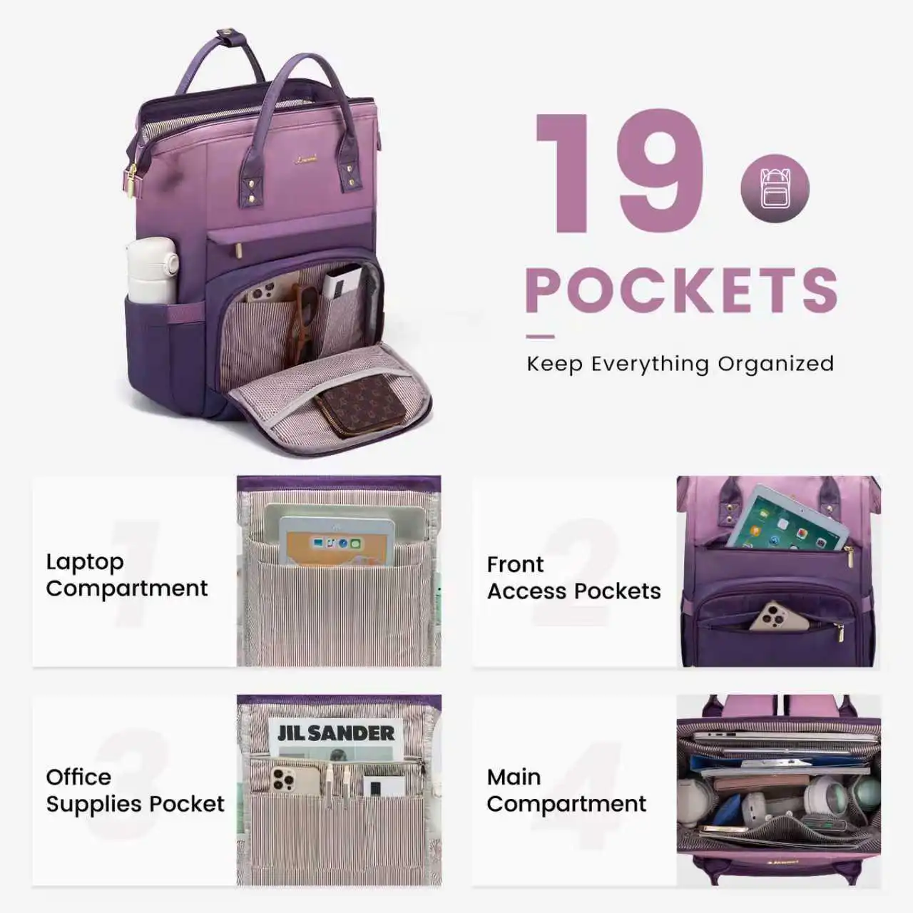 Γυναικείο Σακίδιο Φορητού Υπολογιστή Lovevook 15,6'' MB2197 pink/purple