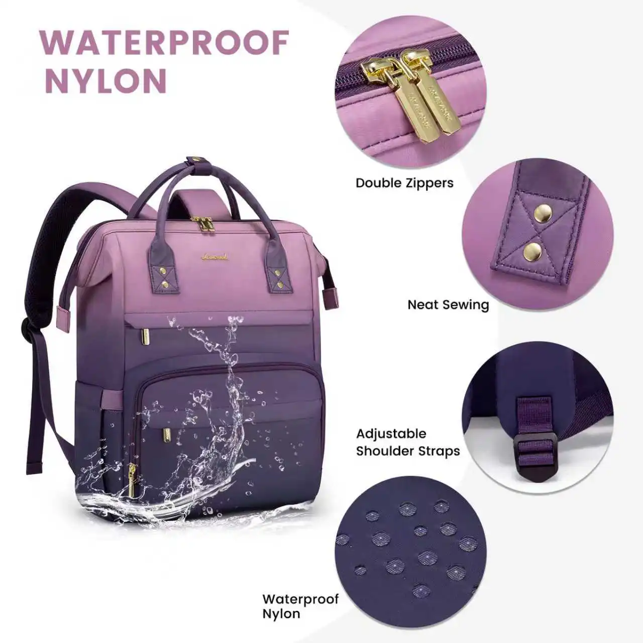 Γυναικείο Σακίδιο Φορητού Υπολογιστή Lovevook 15,6'' MB2197 pink/purple