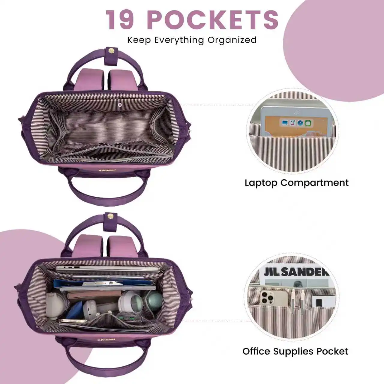 Γυναικείο Σακίδιο Φορητού Υπολογιστή Lovevook 15,6'' MB2197 pink/purple