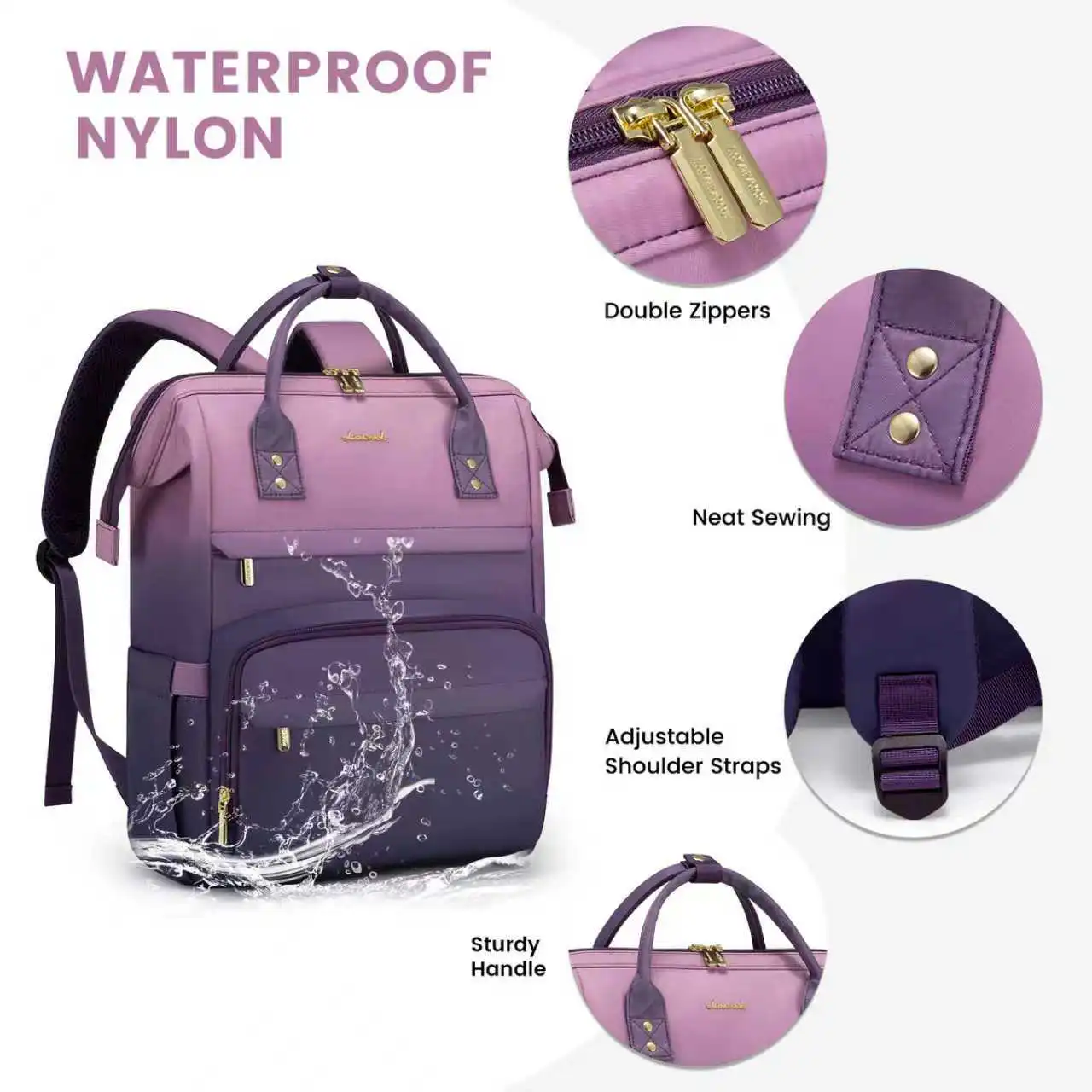 Γυναικείο Σακίδιο Φορητού Υπολογιστή Lovevook 15,6'' MB2197 pink/purple