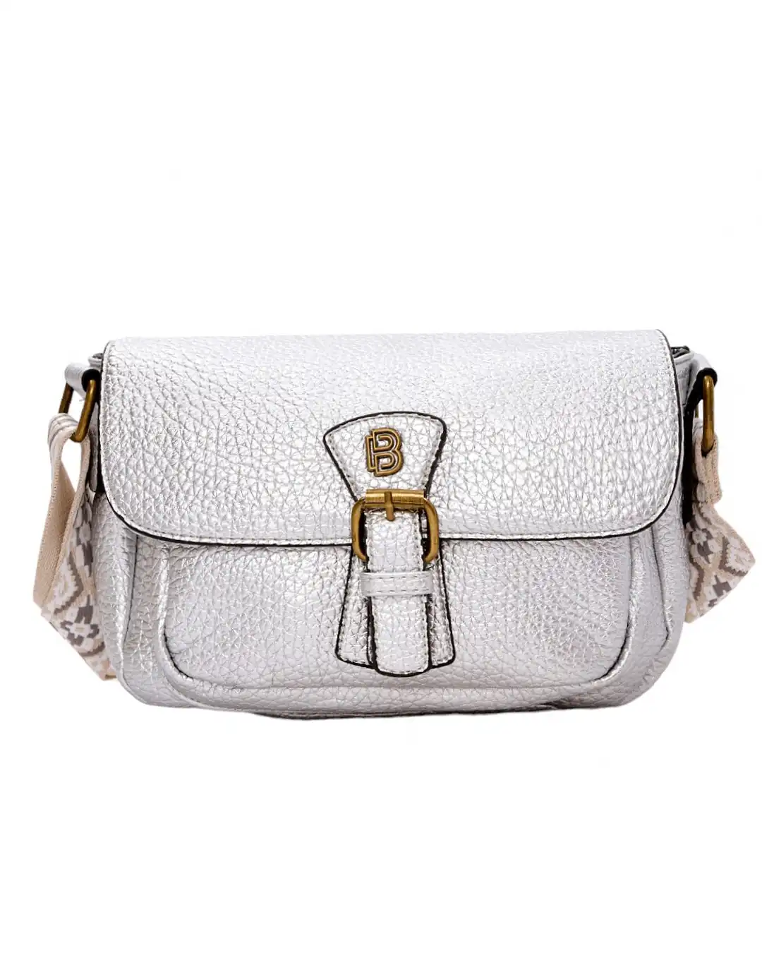 Τσάντα χιαστή P-6118 - Ασημί