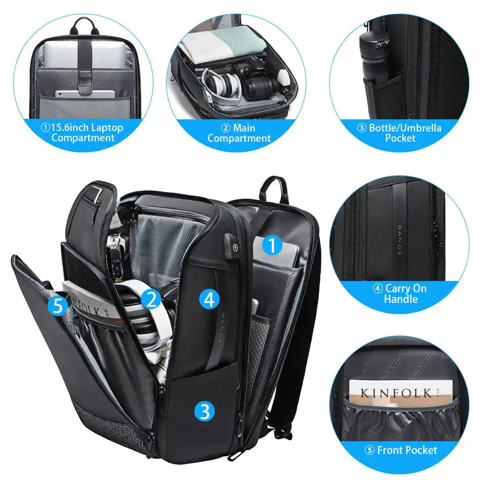 Επαγγελματικό & Ταξιδιωτικό 45L Laptop 17,3” Bange 22005 μαύρο