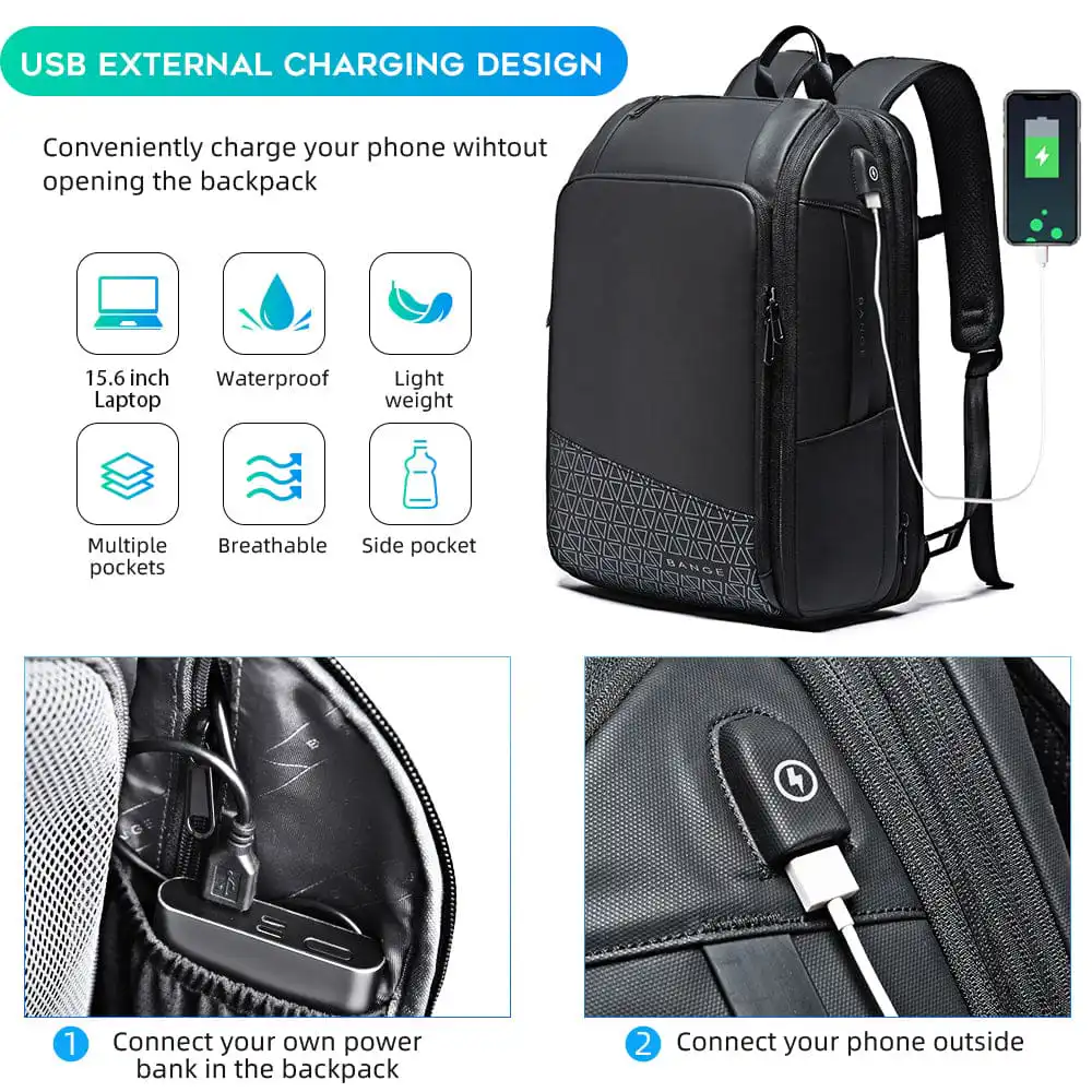 Επαγγελματικό & Ταξιδιωτικό 45L Laptop 17,3” Bange 22005 μαύρο