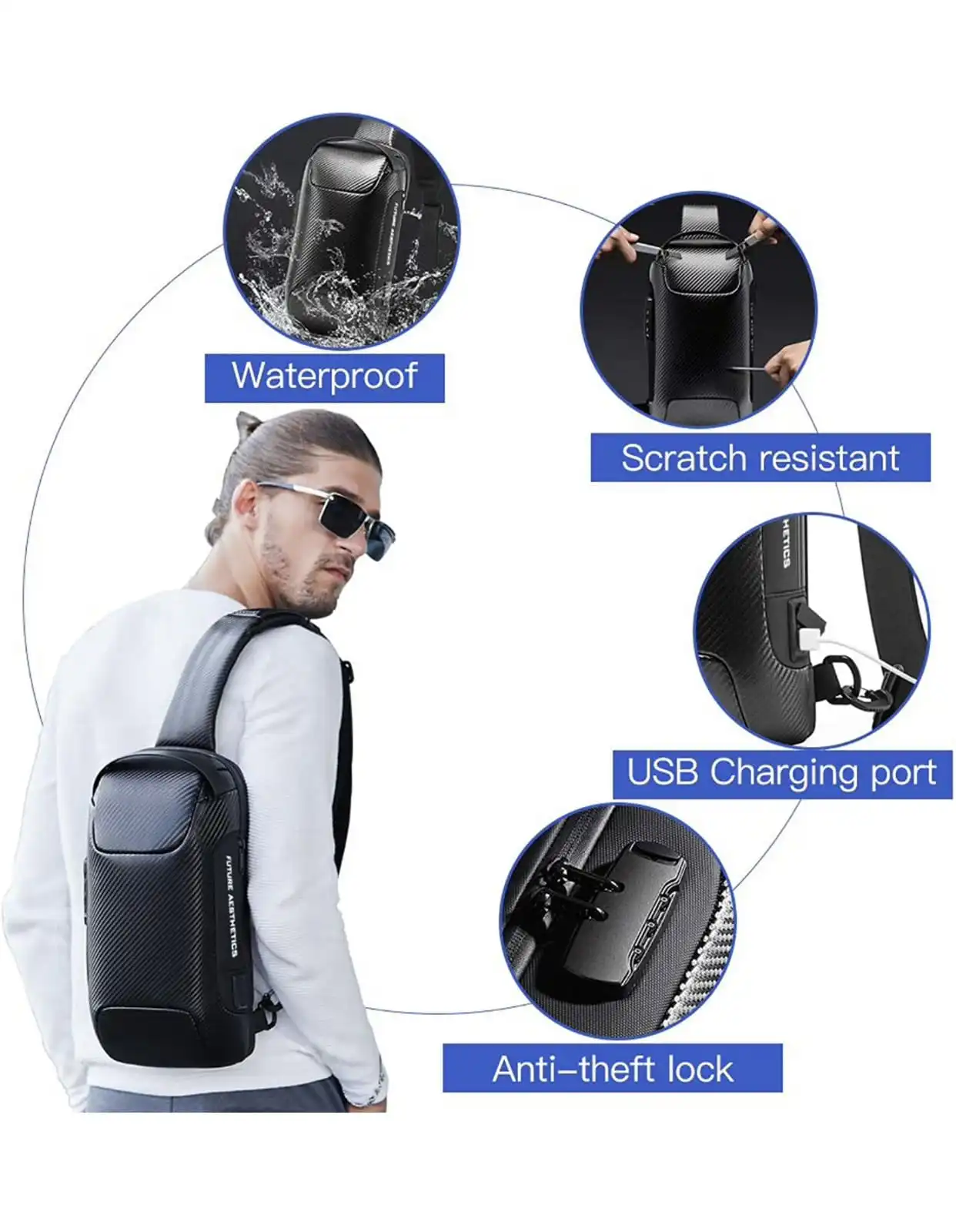 Τσαντάκι ώμου χιαστί crossbody Bange 22085 plus μαύρο