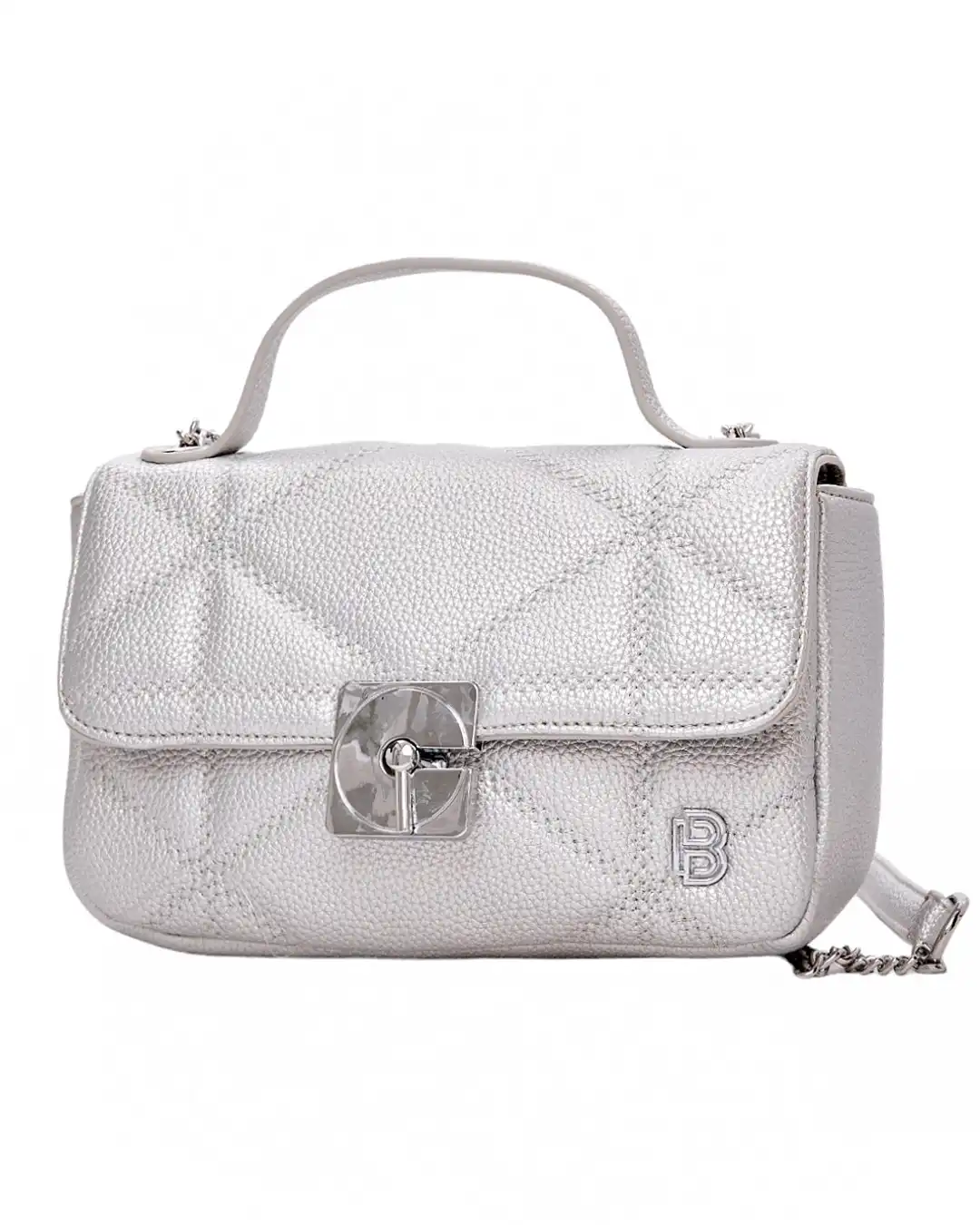 Τσάντα χιαστί με αλυσίδα-SW8951 – Ασημί