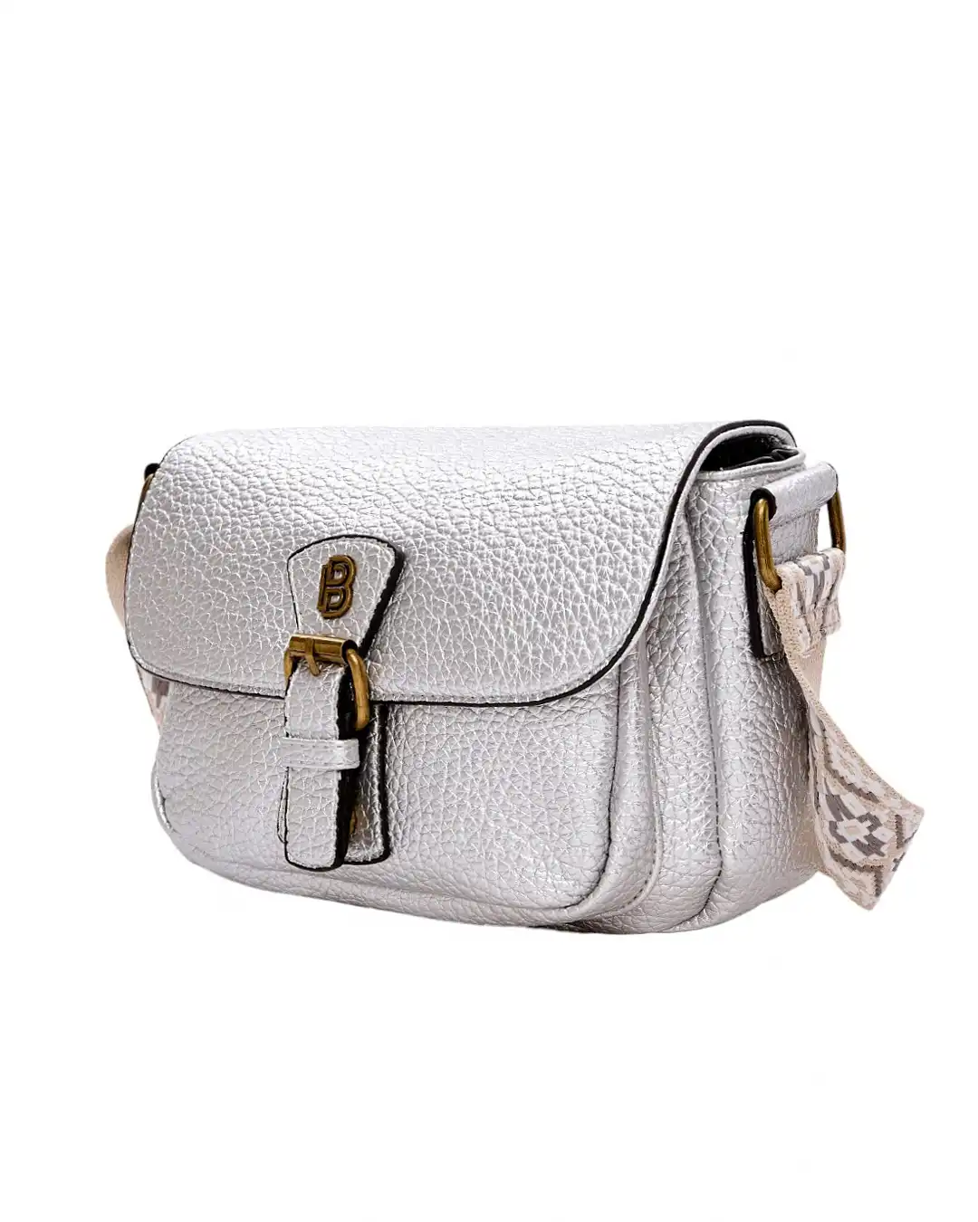 Τσάντα χιαστή P-6118 – Ασημί