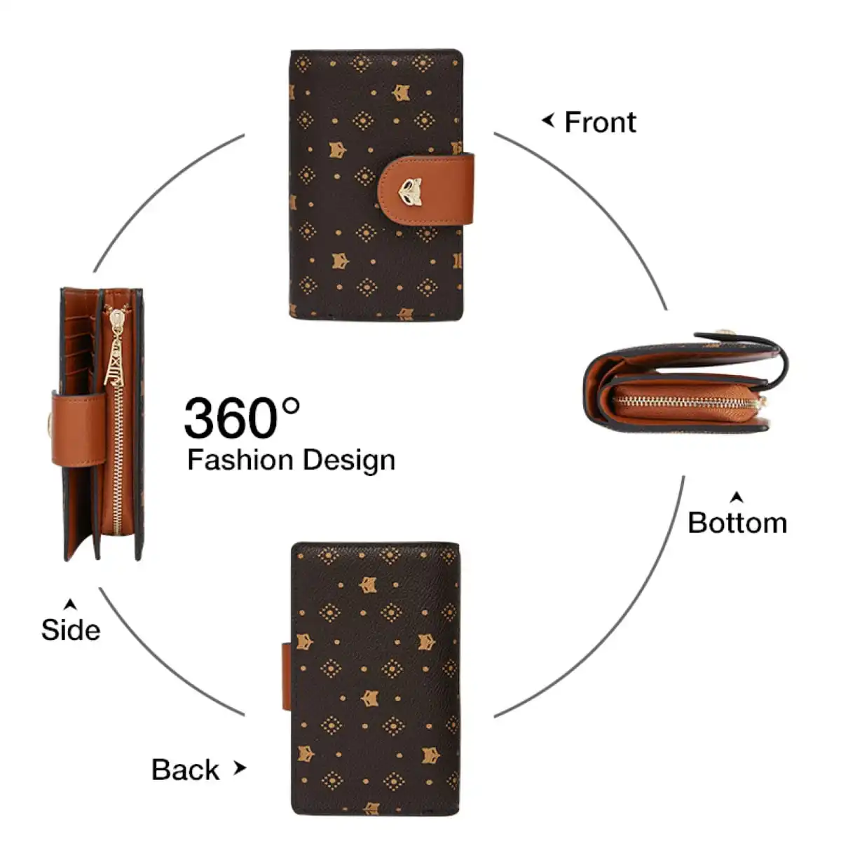 Γυναικείο PVC πορτοφόλι Foxer 230046F καφέ