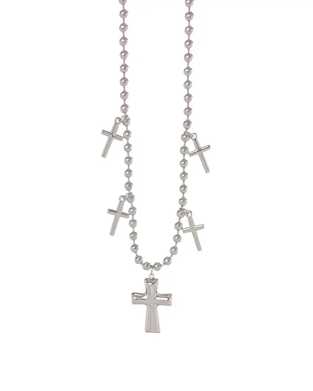 Αλυσίδα λαιμού με σταυρούς OM-K73 – Ασημί Αλυσίδα λαιμού με σταυρούς OM-K73 – Ασημί