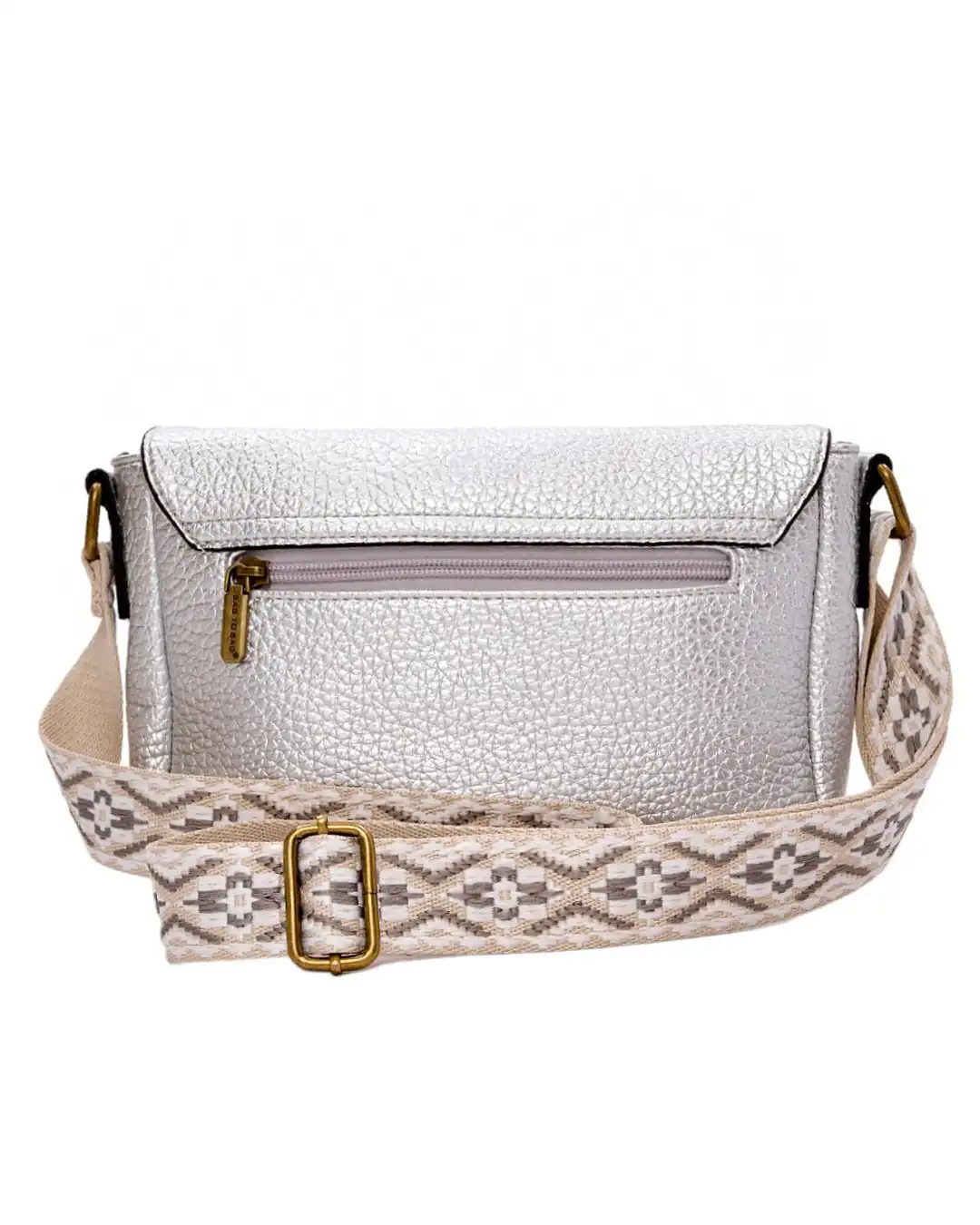 Τσάντα χιαστή P-6118 - Ασημί