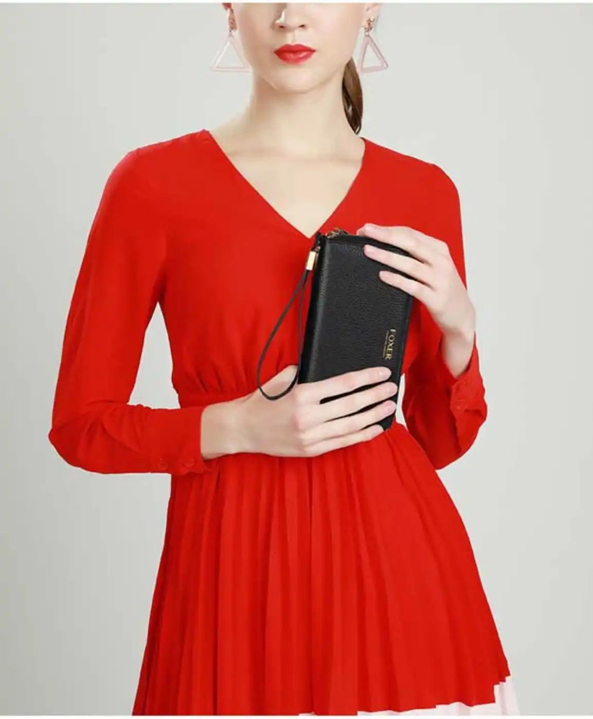 Γυναικείο δερμάτινο πορτοφόλι Foxer 256001F μαύρο