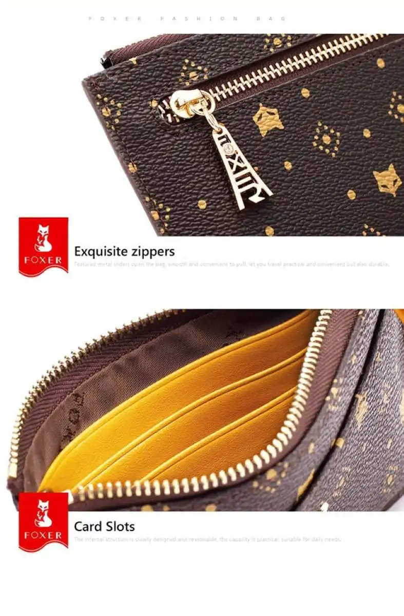 Γυναικείο δερμάτινο PVC πορτοφόλι Foxer 256005F καφέ