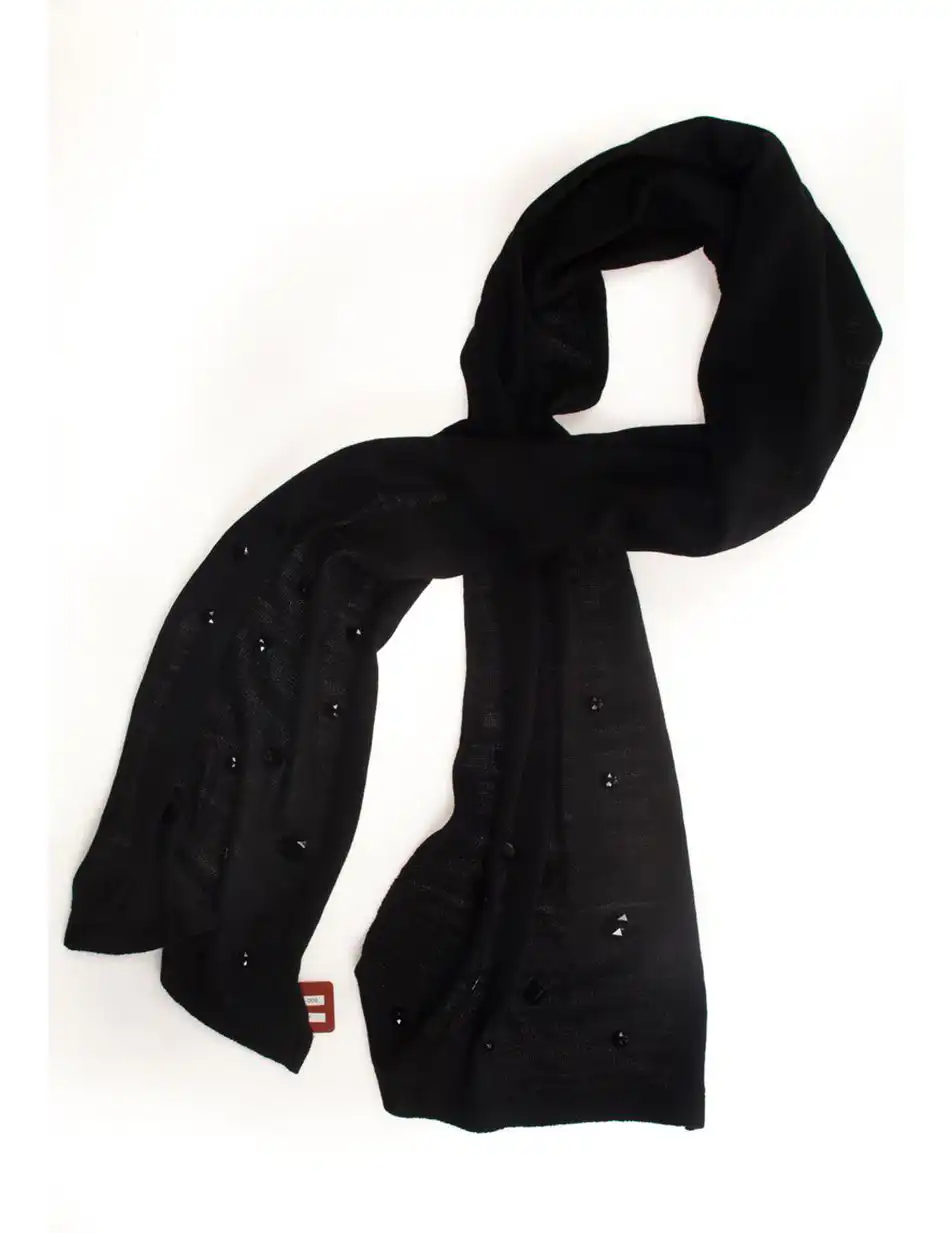 Β'Kασκωλ, φαρδυ, λεπτη πλεξη, με “πετρες” 28-501-009 BLACK