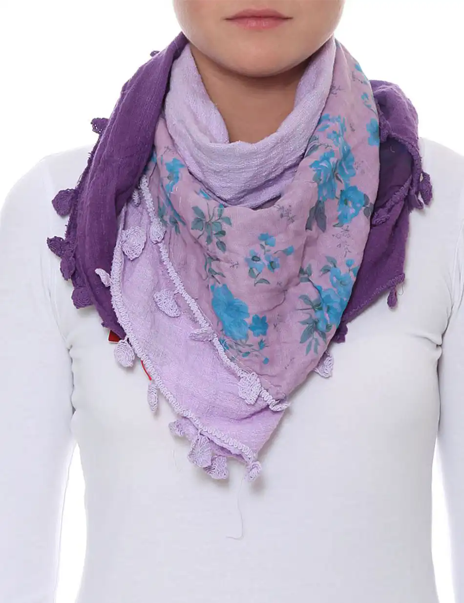 Biston fashion 'Σαν πασμινα, τριγωνο, με λουλουδια 29-501-001 MAUVE