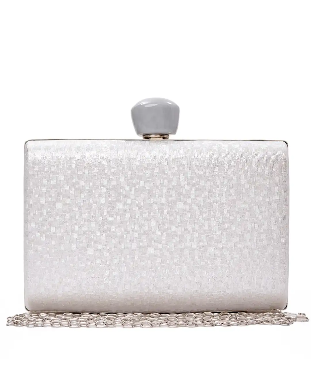 Τσάντα φάκελος clutch -JH-21992 - Ασημί