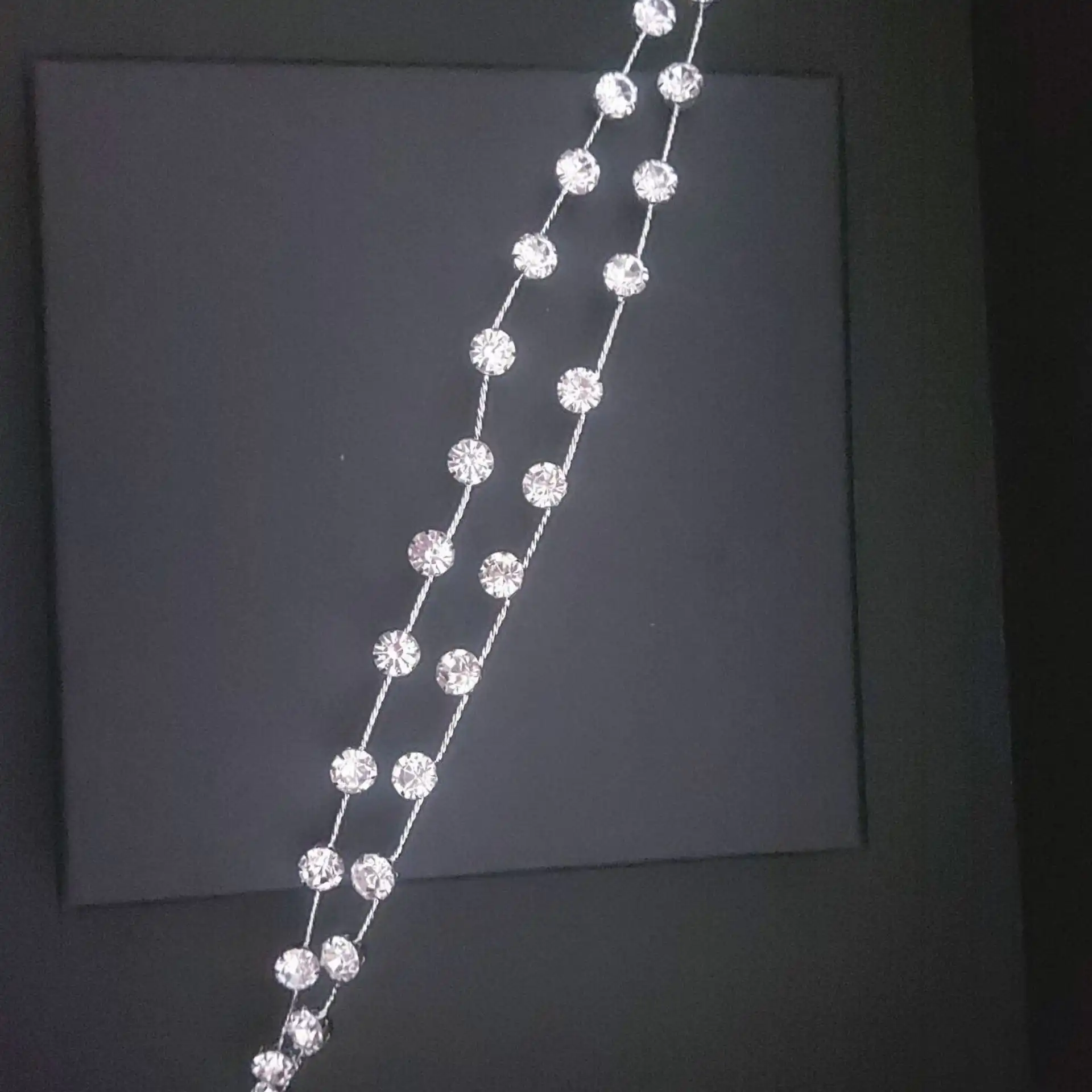 Νυφικό headpiece με διπλή σειρά στρας 10 mm, 29 cm