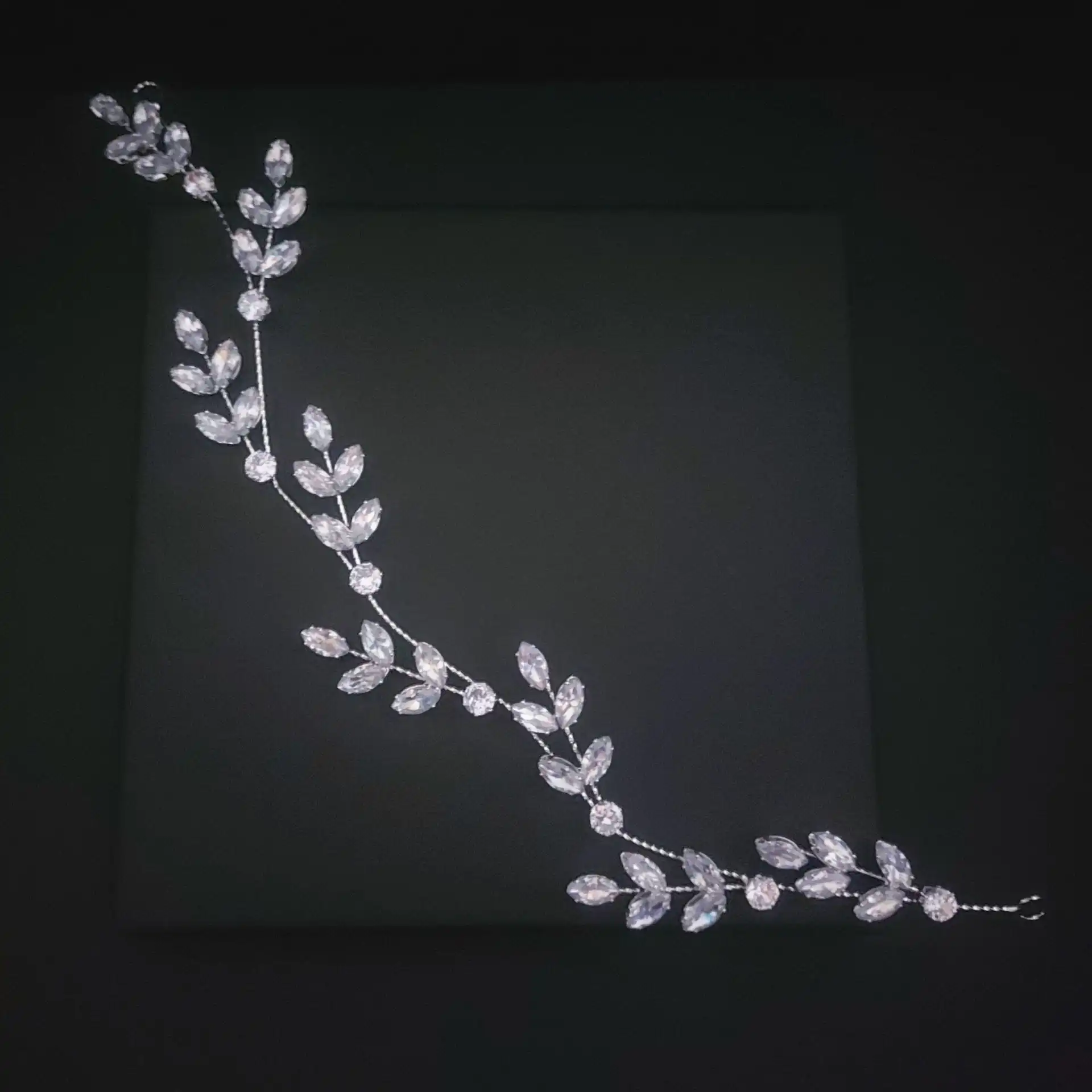 Νυφικό headpiece Zircon 30 cm