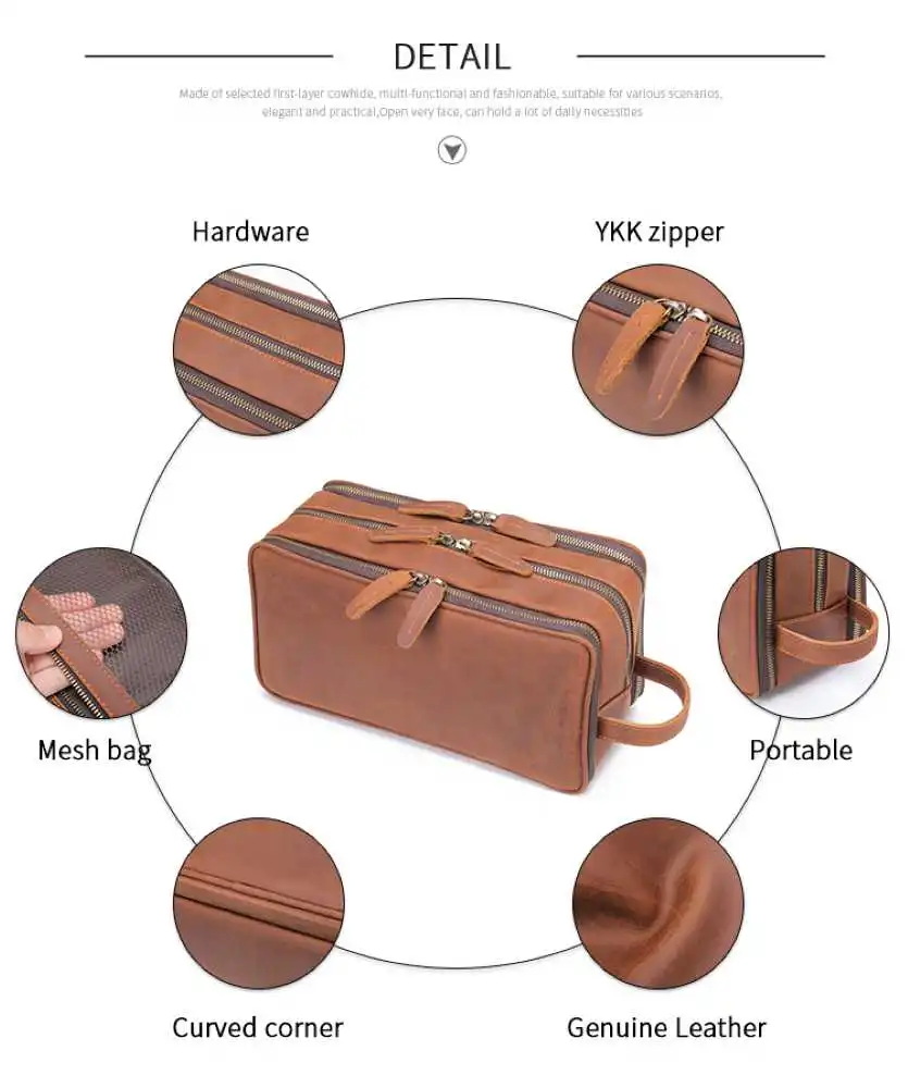 Super Προσφορά Δερμάτινο Νεσεσέρ – Τσαντάκι Χειρός Cardinal 3007 coffee