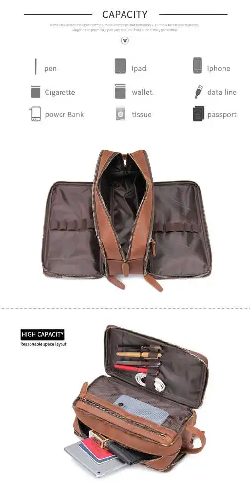 Super Προσφορά Δερμάτινο Νεσεσέρ – Τσαντάκι Χειρός Cardinal 3007 coffee