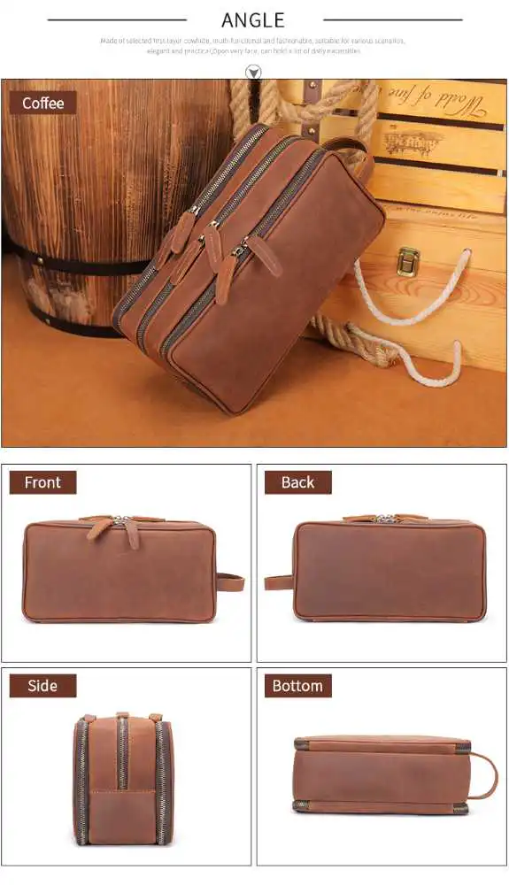 Super Προσφορά Δερμάτινο Νεσεσέρ – Τσαντάκι Χειρός Cardinal 3007 coffee