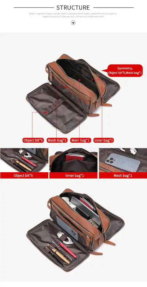 Super Προσφορά Δερμάτινο Νεσεσέρ – Τσαντάκι Χειρός Cardinal 3007 coffee