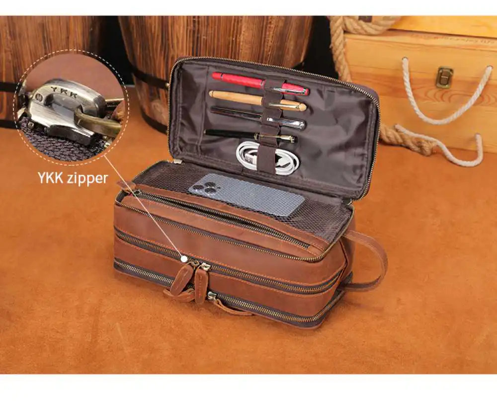 Super Προσφορά Δερμάτινο Νεσεσέρ – Τσαντάκι Χειρός Cardinal 3007 coffee