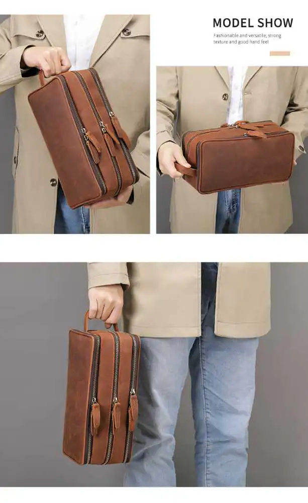 Super Προσφορά Δερμάτινο Νεσεσέρ – Τσαντάκι Χειρός Cardinal 3007 coffee