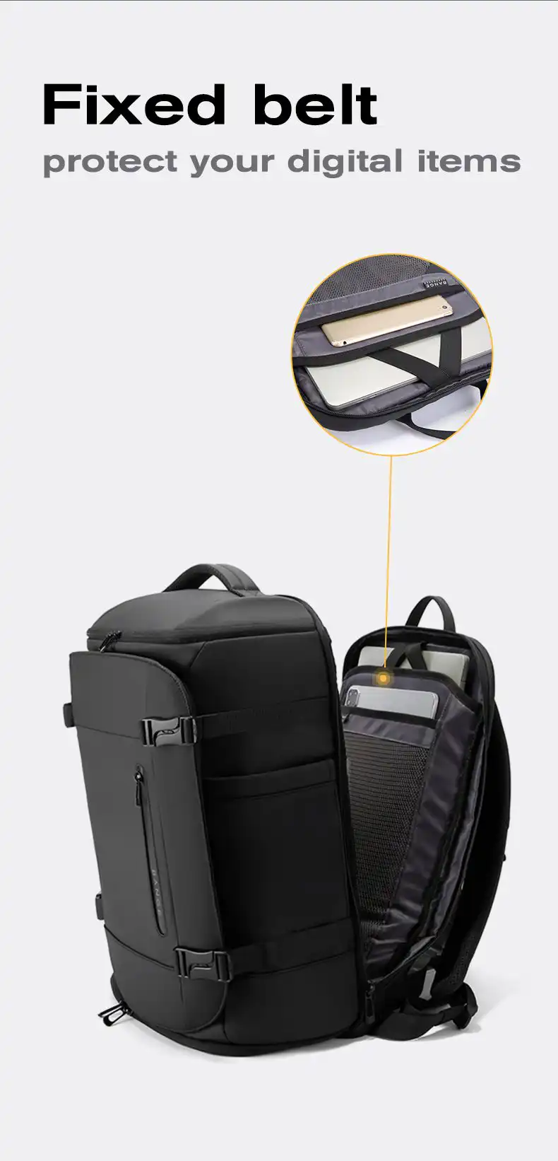 Σακίδιο πλάτης Ταξιδιού Bange 3029 μαύρο