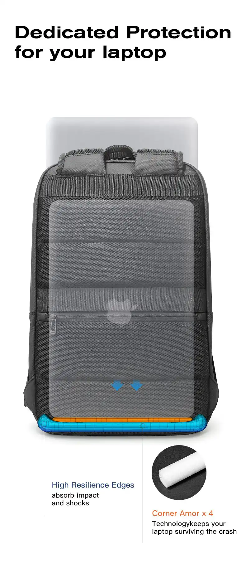 Σακίδιο Πλάτης Laptop 25L 15,6” Bange 3078 μαύρο