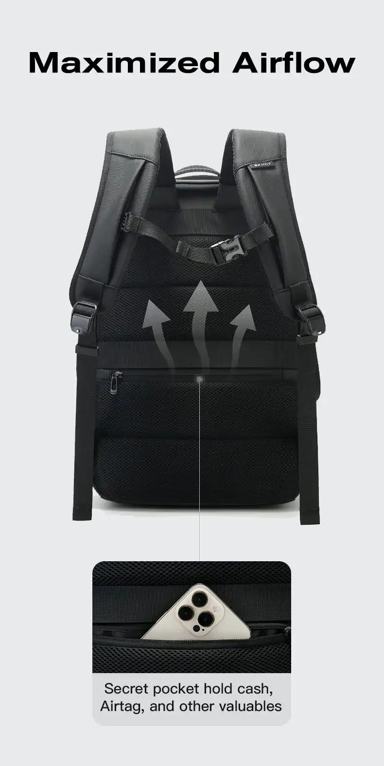 Σακίδιο Πλάτης Laptop 25L 15,6” Bange 3078 μαύρο