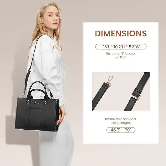 Γυναικεία τσάντα ώμου φορητού υπολογιστή Lovevook 13” WB3084 black