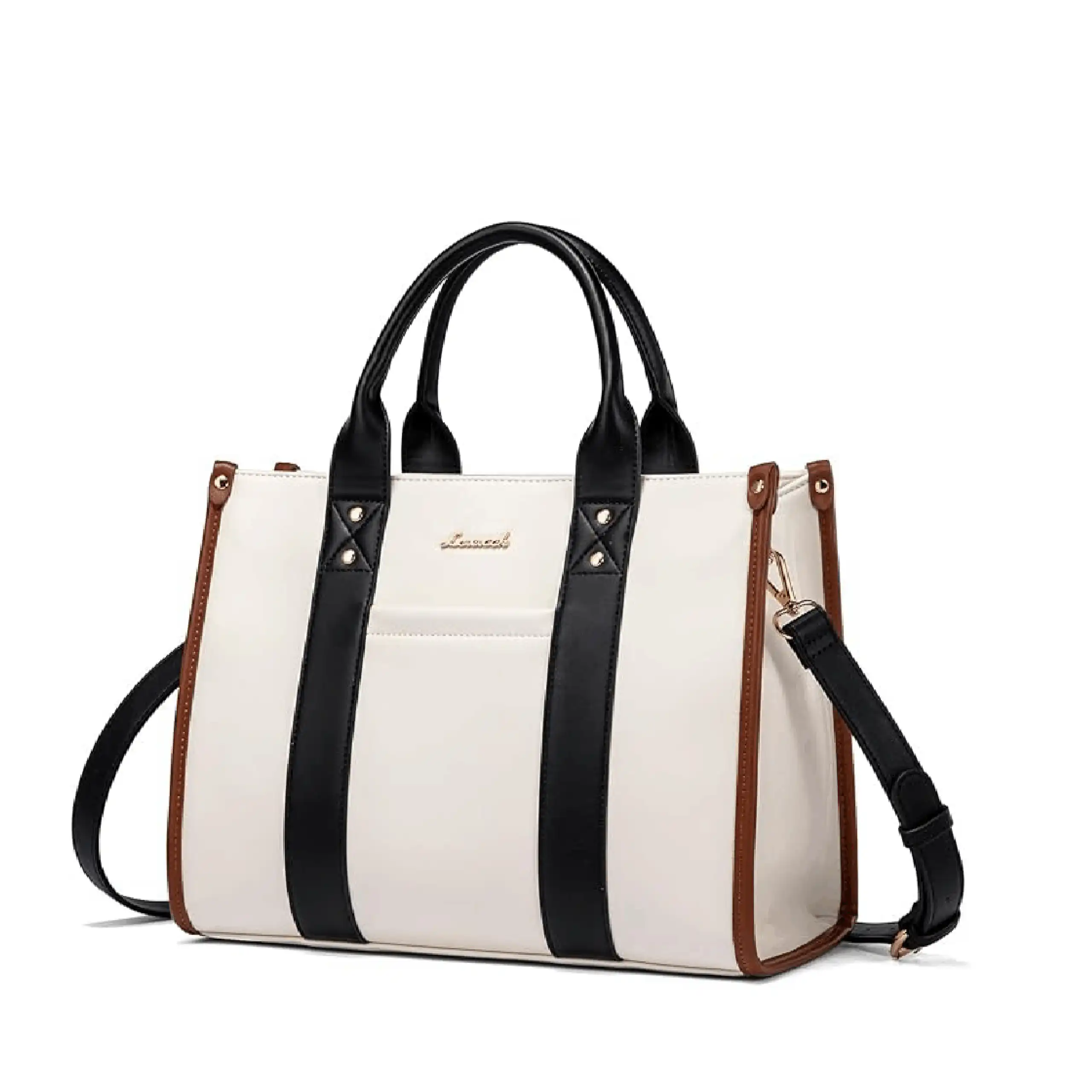 Γυναικεία τσάντα ώμου φορητού υπολογιστή Lovevook 13” WB3084 beige/black