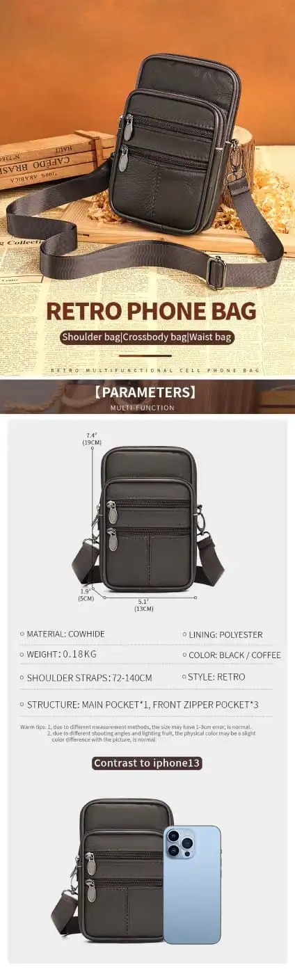 Δερμάτινο τσαντάκι ώμου Cardinal 3103 black