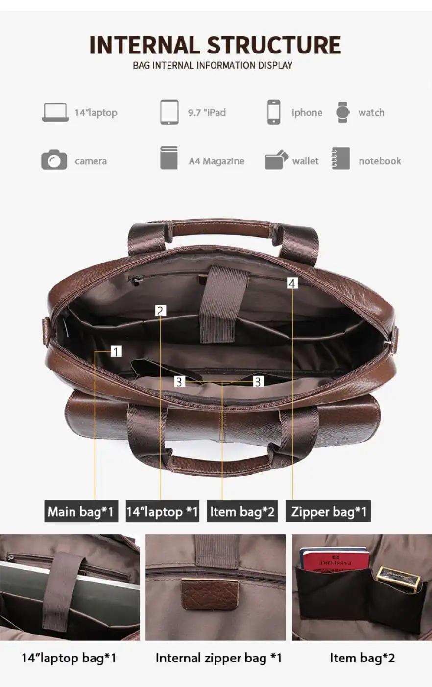 Δερμάτινος χαρτοφύλακας Cardinal 315 καφέ